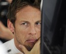 A quizzical Jenson Button in Bahrain