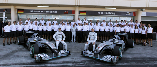 Nico Rosberg, Michael Schumacher and the Merecedes team