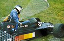 Jean-Pierre Jarier climbs out of his shadow after spinning off at Woodcote
