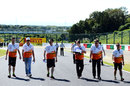 Adrian Sutil walks the track on Thursday