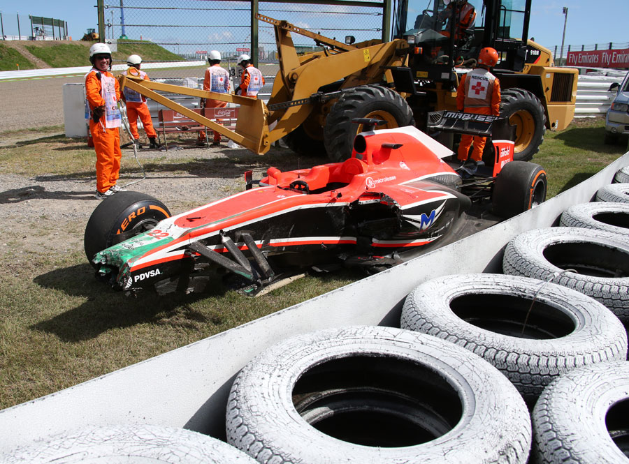 The remains of Jules Bianchi's Marussia 