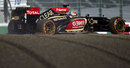 Kimi Raikkonen beaches his Lotus in the gravel