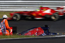 Felipe Massa passes Jean-Eric Vergne's stricken Toro Rosso