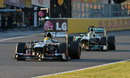 Esteban Gutierrez leads Nico Rosberg on track