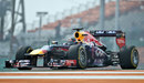 Sebastian Vettel on a hot lap on soft tyres