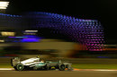 Lewis Hamilton at speed on medium tyres