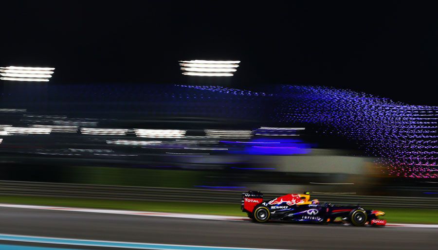 Mark Webber on track in the Red Bull