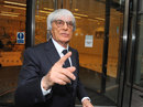 Bernie Ecclestone arrives at the High Court on Wednesday