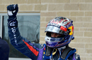 Sebastian Vettel celebrates pole in parc ferme