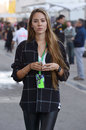 Jenson Button's girlfriend Jessica Michibata in the paddock