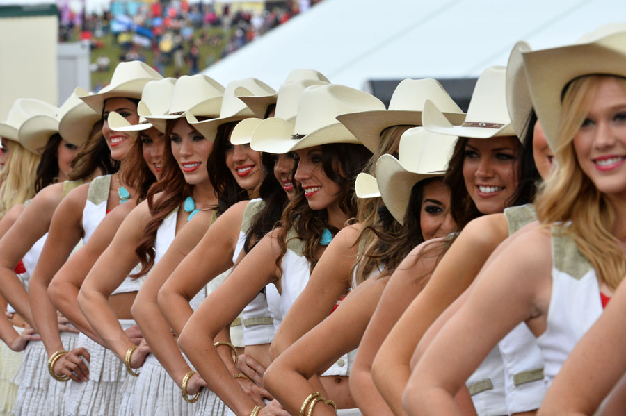 Grid girls ahead of the start of the race