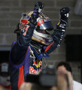 Sebastian Vettel celebrates his victory