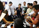 Sebastian Vettel faces the press on Thursday afternoon
