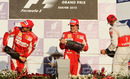 The traditional podium scene, albeit not with champagne