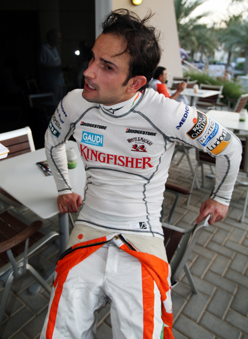 Tonio Liuzzi relaxes after the end of the race