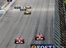 Michael Schumacher leads at the start of the 2005 US Grand Prix