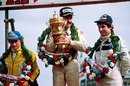 Rene Arnoux, race winner Clay Regazzoni and Jean-Pierre Jarier