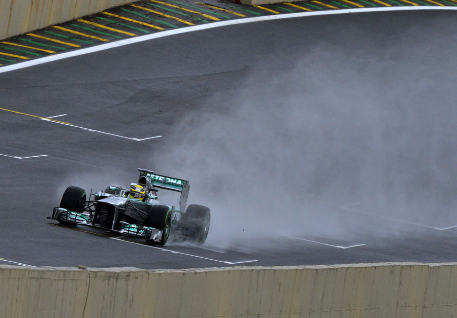 Nico Rosberg heads onto the pit straight