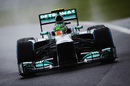 Lewis Hamilton prepares to corner