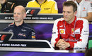 Adrian Newey and James Allison sit side-by-side in the FIA press conference