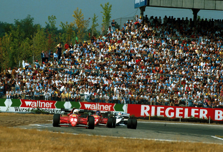 Rene Arnoux leads Patrick Tambay and Nelson Piquet