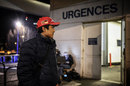 A Ferrari fan outside the hospital in Grenoble where Michael Schumacher was rushed to