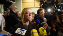 Michael Schumacher's manager Sabine Kehm talks to the media