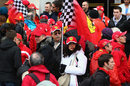 Ferrari fans gathered outside Grenoble hospital during a vigil for Michael Schumacher on his 45th birthday