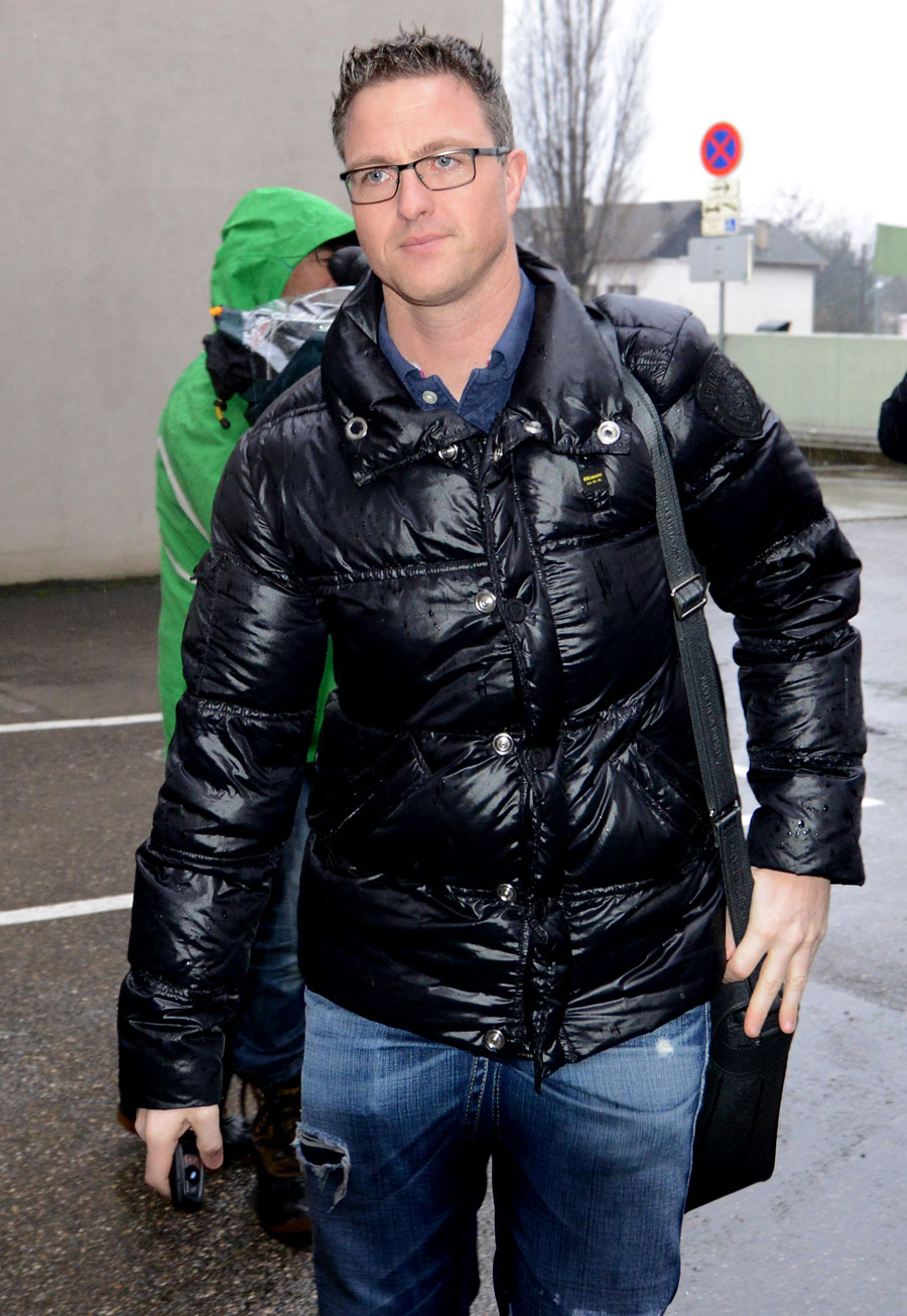 Ralf Schumacher arrives at the hospital in Grenoble where is brother is being treated