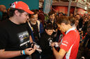 Max Chilton signs autographs for fans at the Autosport International Show