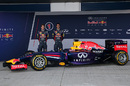 Sebastian Vettel and Daniel Ricciardo pose with the R10 in the Jerez pitlane