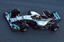 Lewis Hamilton gets behind the wheel for the first time in his #44 Mercedes W05