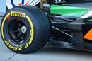 The rear tyre on the back end of the Force indiva VJM07