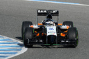 Sergio Perez puts the VJM07 through its paces