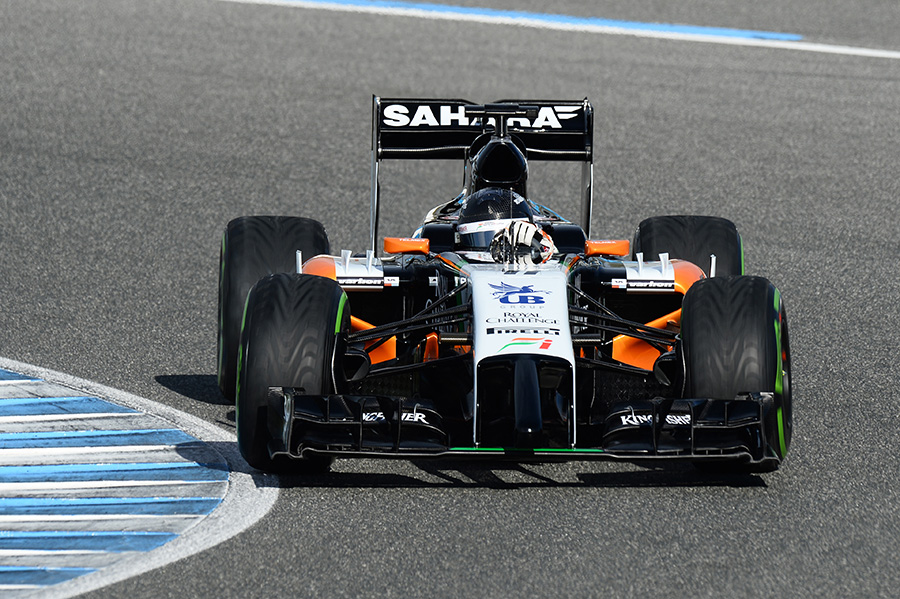 Sergio Perez puts the VJM07 through its paces