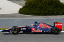 A side on view of Jean-Eric Vergne putting the STR9 through its paces