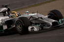 Lewis Hamilton putting the W05 through its paces 
