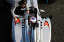 Jenson Button giving feedback from the cockpit