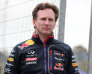 Red Bull team principal Christian Horner on the pit wall