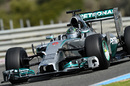 Nico Rosberg gets his first taste of the Mercedes W05