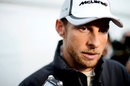 Jenson Button talks to the media