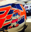 Jenson Button's helmet with a tribute to his late father