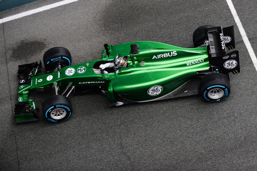 Kamui Kobayashi  heads out the pits in his Caterham