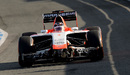 Jules Bianchi heads out on his first day in the new Marussia