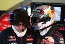 Daniil Kvyat gives feedback to race engineer Marco Matassa
