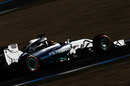 Lewis Hamilton at speed in the Mercedes W05