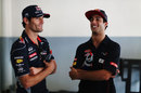 Mark Webber and Daniel Ricciardo ahead of the drivers' parade
