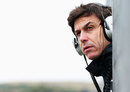 Mercedes boss Toto Wolff on the pit wall