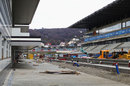 A view of the pit lane being constructed for the Russian Grand Prix