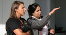Simona de Silvestro speaks to Sauber's Monisha Kaltenborn 